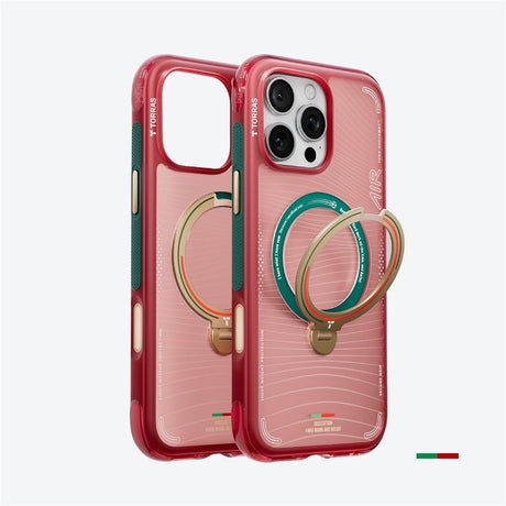 iPhone 16 Pro TORRAS Ostand Q3 Air Skal med 360° Stativ – MagSafe Kompatibelt - Wave of Passion