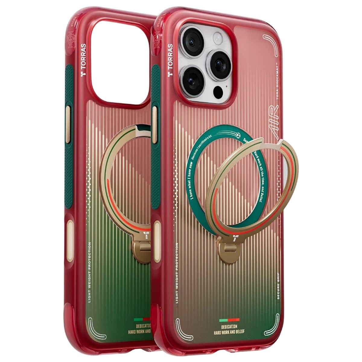 iPhone 16 Pro TORRAS Ostand Q3 Air Skal med 360° Stativ – MagSafe Kompatibelt - Glory Slash