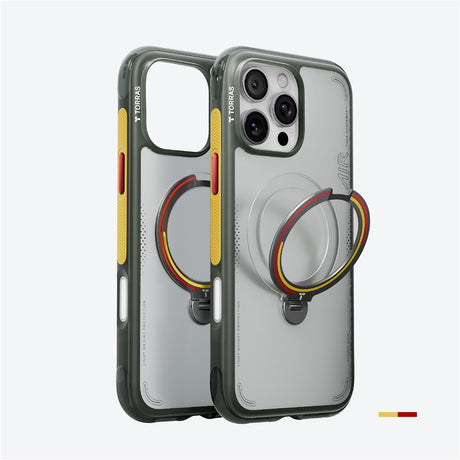 iPhone 16 Pro TORRAS Ostand Q3 Air Skal med 360° Stativ – MagSafe Kompatibelt - Germany Iron