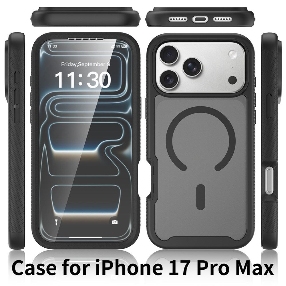 iPhone 18 Pro Max / 17 Pro Max EIDERWOOD 2-i-1 Matt Hybrid Plast Skal m. Skärmskyddsfilm - MagSafe Kompatibel - Svart