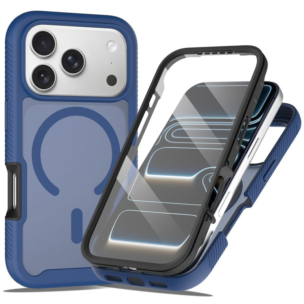 iPhone 18 Pro Max / 17 Pro Max EIDERWOOD 2-i-1 Matt Hybrid Plast Skal m. Skärmskyddsfilm - MagSafe Kompatibel - Blå