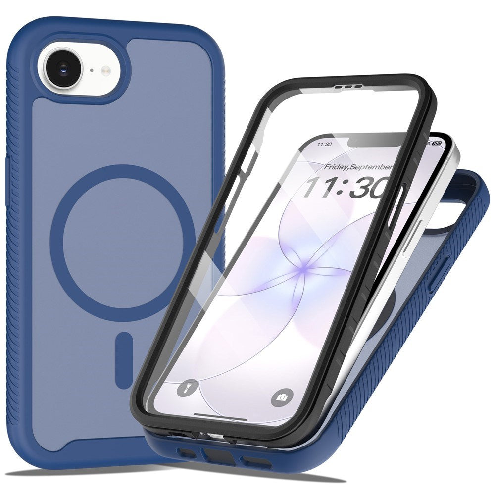 iPhone 17e / 16e EIDERWOOD Matt Hybrid Skal med Skärmskyddsram - Blå
