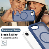 iPhone 17e / 16e EIDERWOOD Matt Hybrid Skal med Skärmskyddsram - Blå
