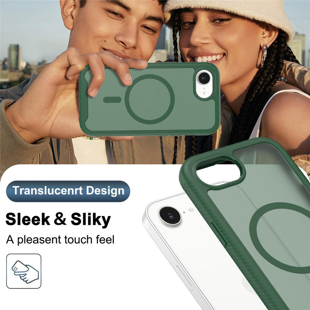 iPhone 17e / 16e EIDERWOOD Matt Hybrid Skal med Skärmskyddsram - Grön