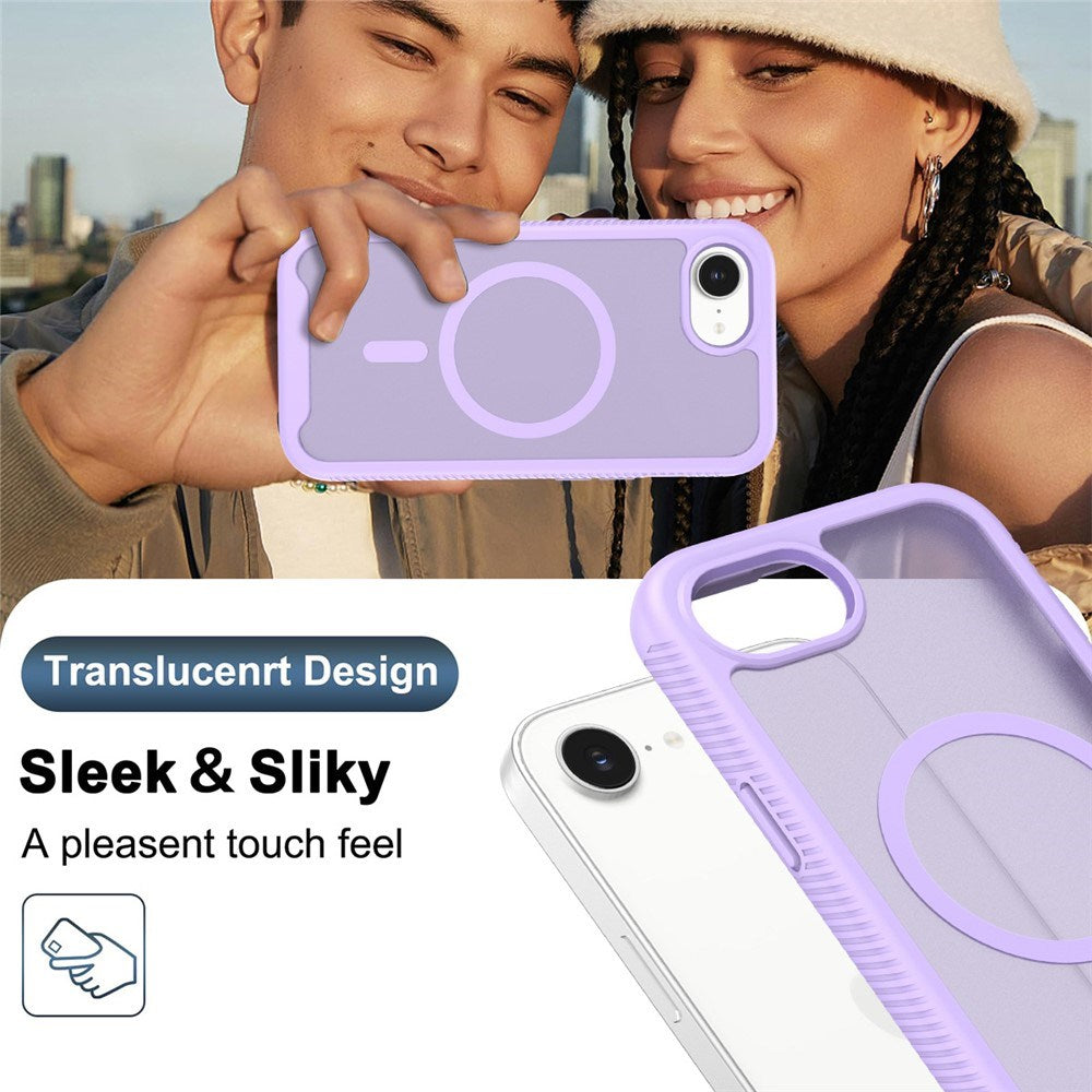 iPhone 17e / 16e EIDERWOOD Matt Hybrid Skal med Skärmskyddsram - Lila