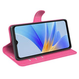 OPPO A17 EIDERWOOD Konstläder Fodral m. Korthållare & Ställfunktion - Pink