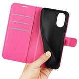 OPPO A17 EIDERWOOD Konstläder Fodral m. Korthållare & Ställfunktion - Pink