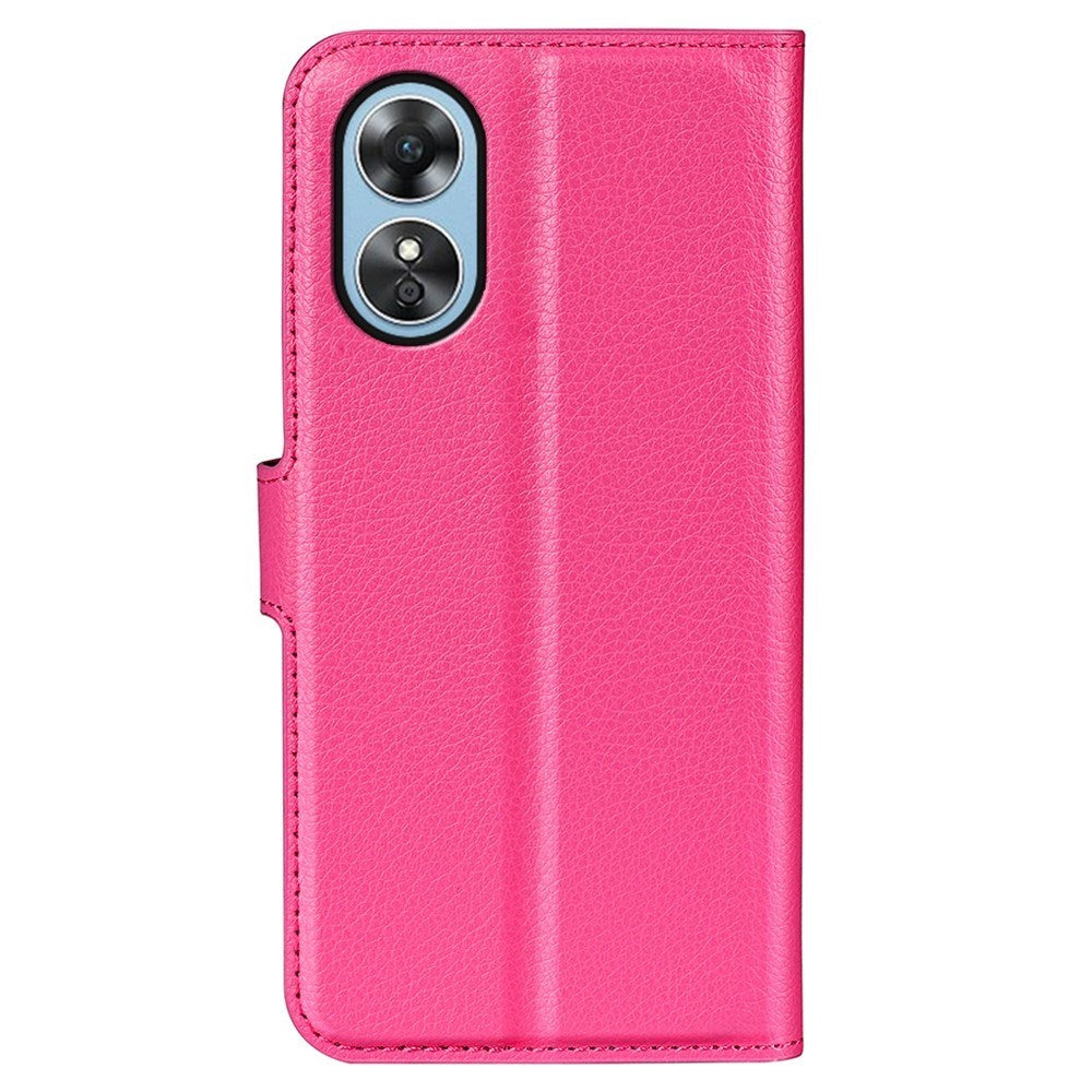 OPPO A17 EIDERWOOD Konstläder Fodral m. Korthållare & Ställfunktion - Pink