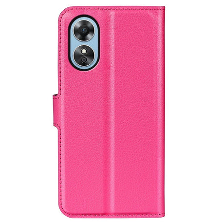 OPPO A17 EIDERWOOD Konstläder Fodral m. Korthållare & Ställfunktion - Pink