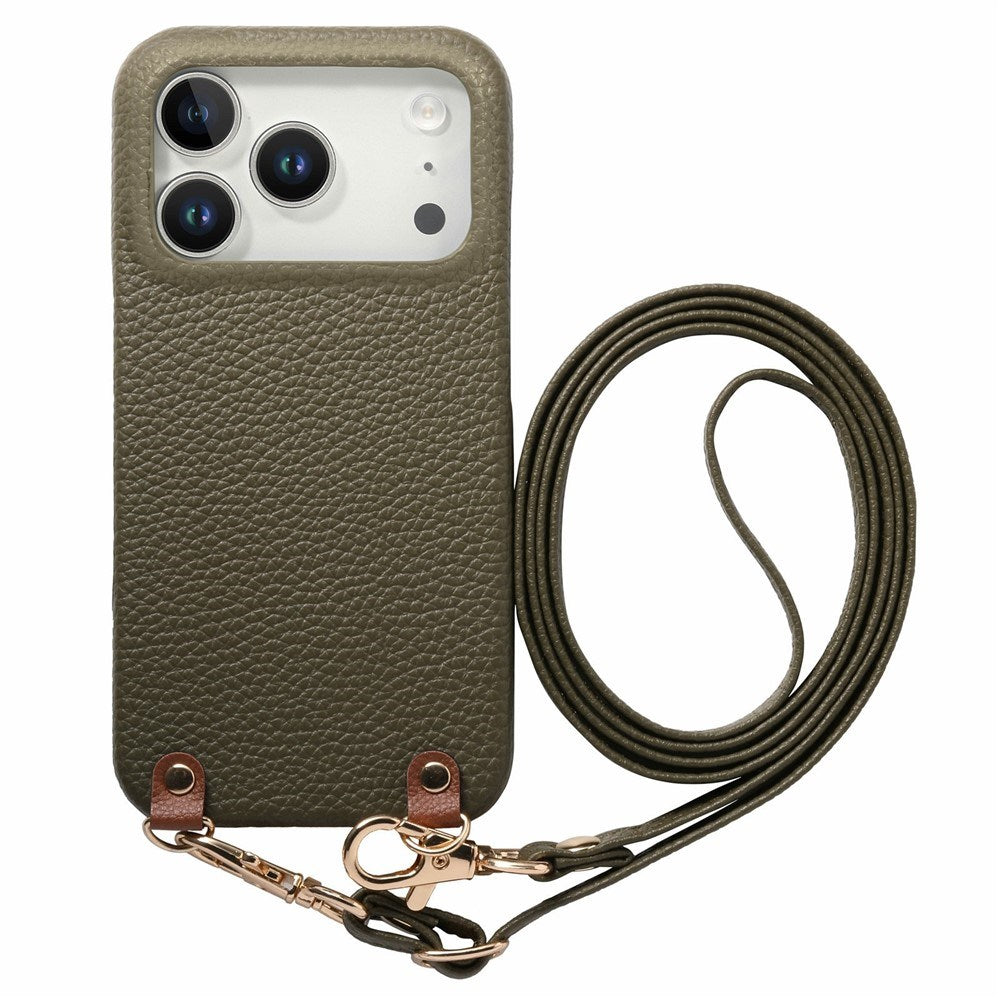 iPhone 17 Pro EIDERWOOD Konstläder Bakside Skal m. Rem - Grön