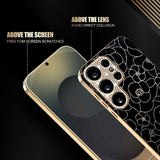 Samsung Galaxy S26 Ultra EIDERWOOD Hybrid Plast Skal m. Blommor & Diamant Kamera - Svart