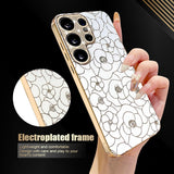 Samsung Galaxy S26 Ultra EIDERWOOD Hybrid Plast Skal m. Blommor & Diamant Kamera - Vit