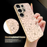 Samsung Galaxy S26 Ultra EIDERWOOD Hybrid Plast Skal m. Blommor & Diamant Kamera - Rosa