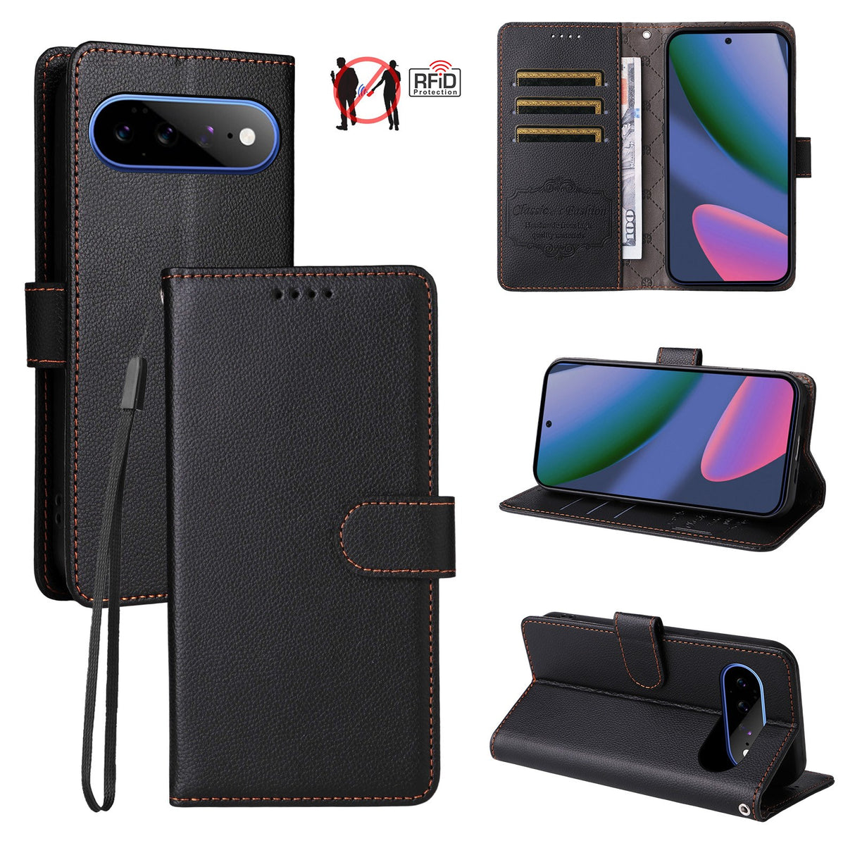 EIDERWOOD Google Pixel 11 Pro XL Fodral - Korthållare & Handledsrem - Svart