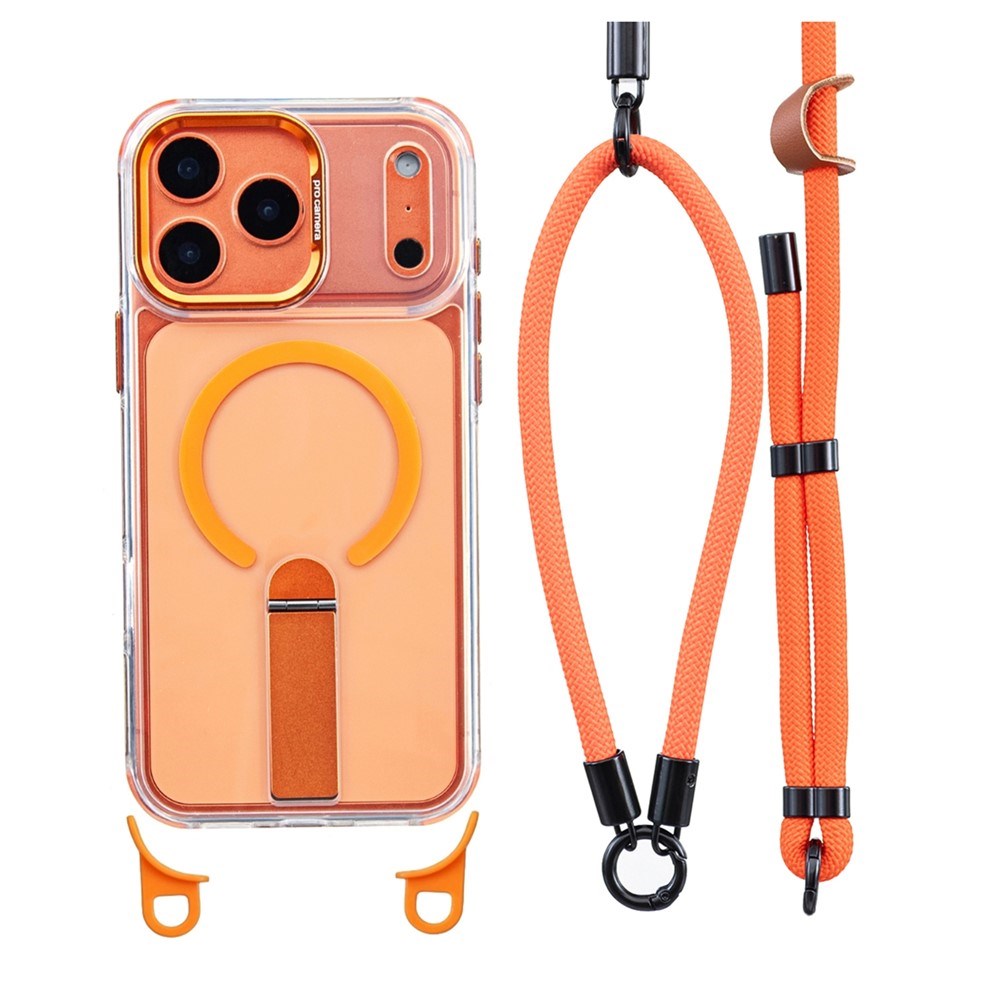 iPhone 17 Pro EIDERWOOD Skal med Stativfunktion & Axel- / Handledsrem - MagSafe Kompatibel - Orange