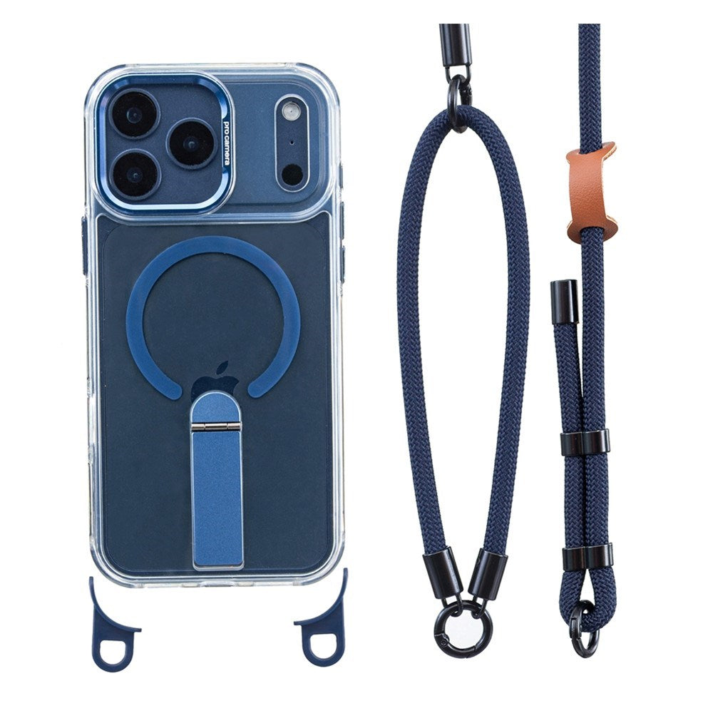 iPhone 17 Pro EIDERWOOD Skal med Stativfunktion & Axel- / Handledsrem - MagSafe Kompatibel - Blå