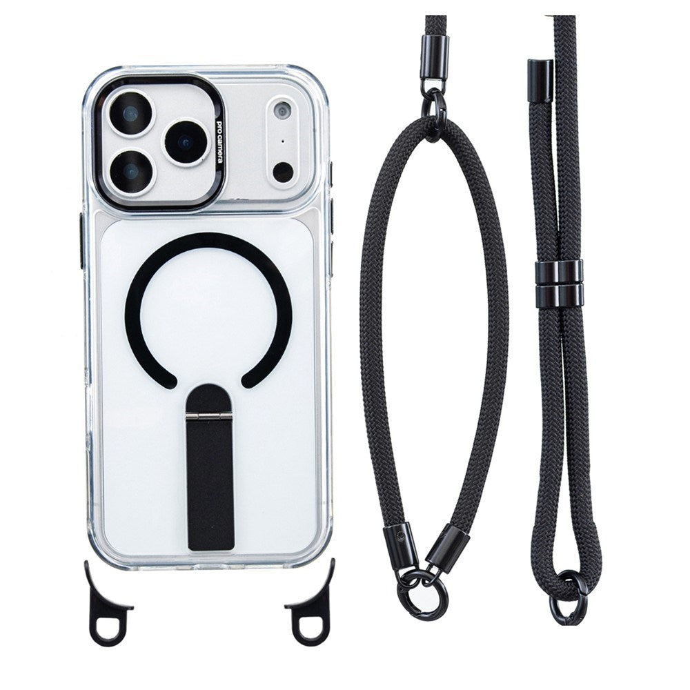 iPhone 17 Pro EIDERWOOD Skal med Stativfunktion & Axel- / Handledsrem - MagSafe Kompatibel - Svart