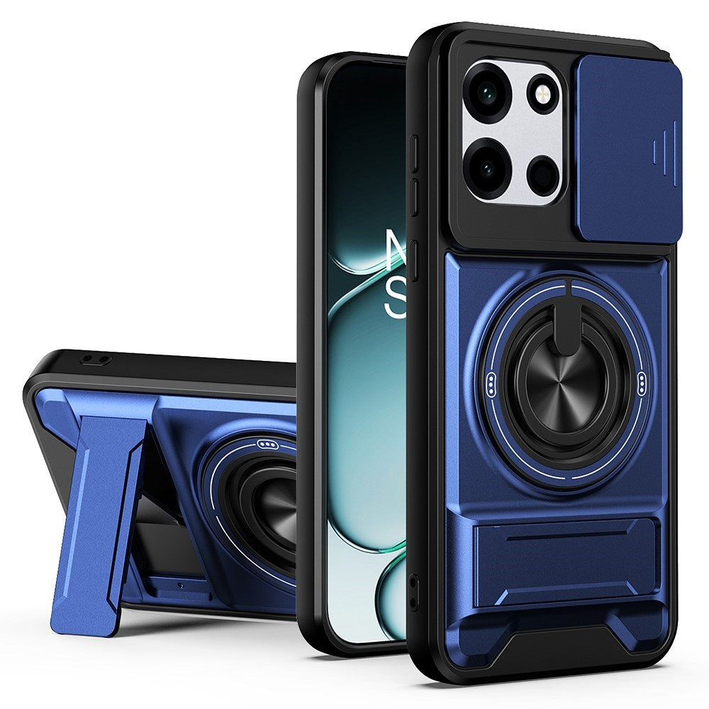 OnePlus Nord CE6 / Nord 6 EIDERWOOD Hybrid Hantverkar Skal m. Kickstand & Cam Slider - MagSafe Kompatbel - Blå