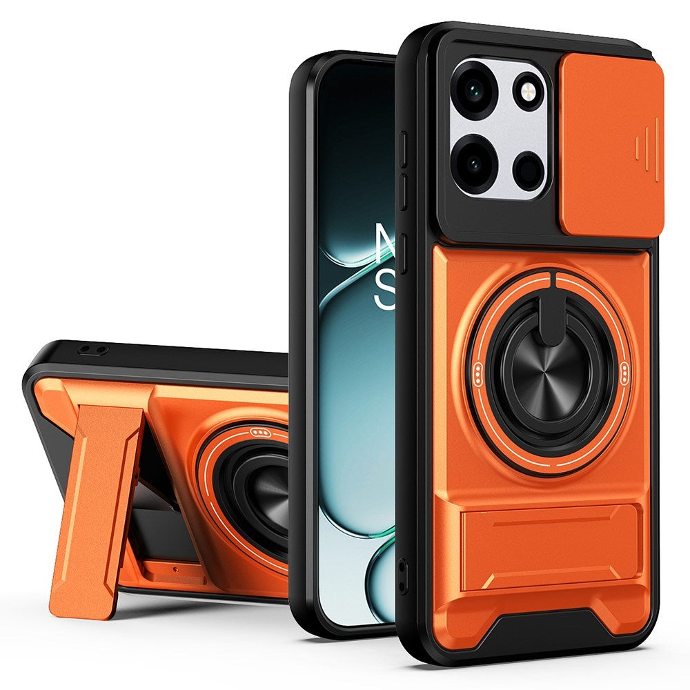 OnePlus Nord CE6 / Nord 6 EIDERWOOD Hybrid Hantverkar Skal m. Kickstand & Cam Slider - MagSafe Kompatbel - Orange