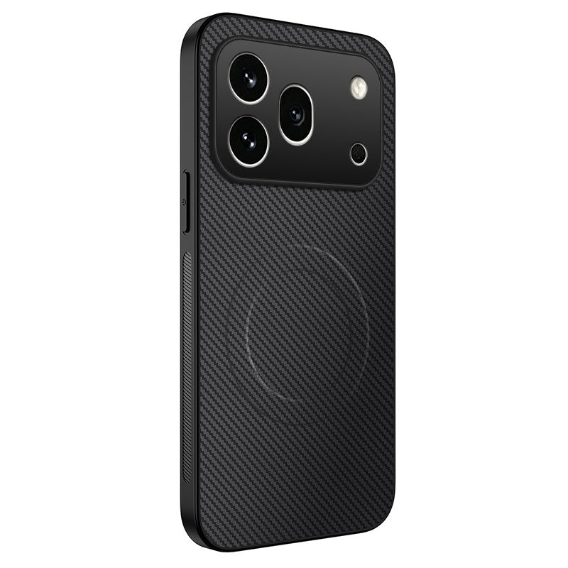 Honor 600 Pro WANLONFENG Skal med Kolfiberstruktur - MagSafe Kompatibel - Svart