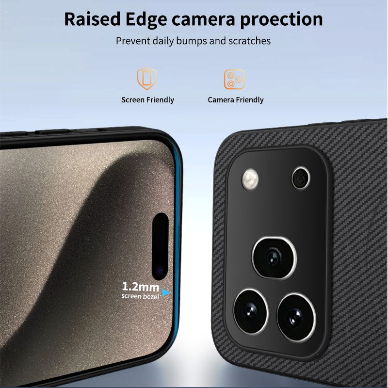 Honor 600 Pro WANLONFENG Skal med Kolfiberstruktur - MagSafe Kompatibel - Svart