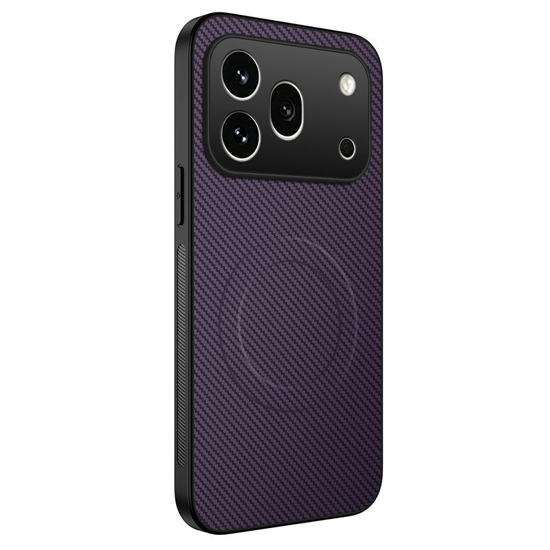 Honor 600 Pro WANLONFENG Skal med Kolfiberstruktur - MagSafe Kompatibel - Lila
