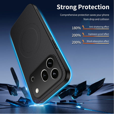 Honor 600 Pro WANLONFENG Skal med Kolfiberstruktur - MagSafe Kompatibel - Orange