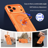 iPhone 17 Pro EIDERWOOD Hybridskal med Värmeavledning & 360° Roterande Stativ - MagSafe Kompatibel - Blå