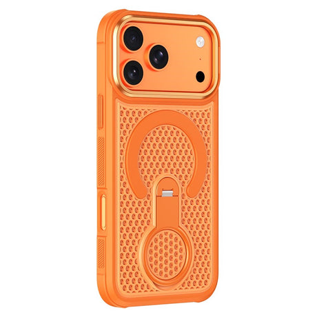 iPhone 17 Pro Max EIDERWOOD Hybridskal med Värmeavledning & 360° Roterande Stativ - MagSafe Kompatibel - Orange
