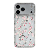 iPhone 17 Pro Max EIDERWOOD Hybridskal med Strass & Blommönster - Genomskinlig / Körsbärsblommor