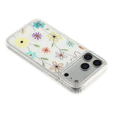 iPhone 17 Pro Max EIDERWOOD Hybridskal med Strass & Blommönster - Vit / Flerfärgade Blommor