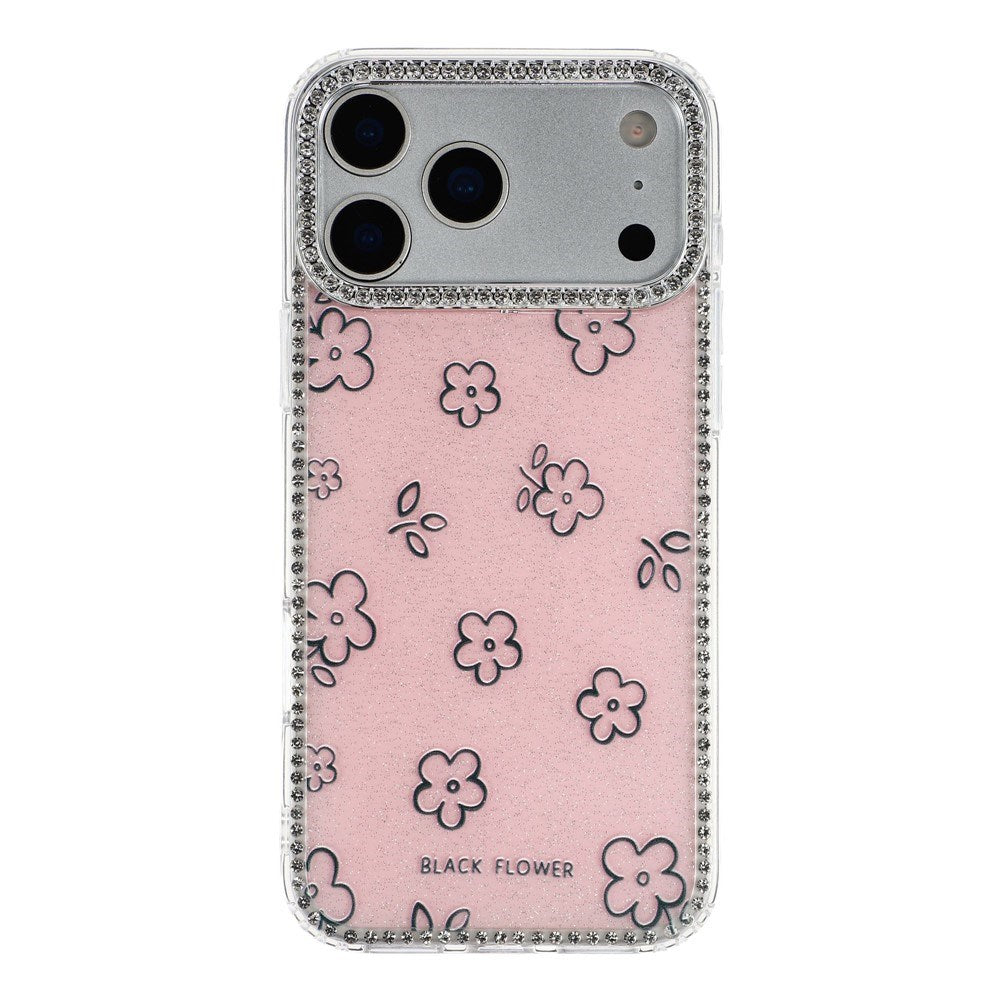 iPhone 17 Pro Max EIDERWOOD Hybridskal med Strass & Blommönster - Rosa / Blommor