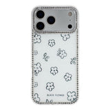 iPhone 17 Pro Max EIDERWOOD Hybridskal med Strass & Blommönster - Vit / Blommor