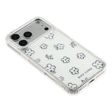 iPhone 17 Pro Max EIDERWOOD Hybridskal med Strass & Blommönster - Vit / Blommor