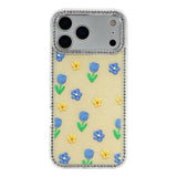 iPhone 17 Pro Max EIDERWOOD Hybridskal med Strass & Blommönster - Gul / Tulpaner