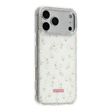 iPhone 17 Pro Max EIDERWOOD Hybridskal med Strass & Blommönster - Vit / Vårblommor