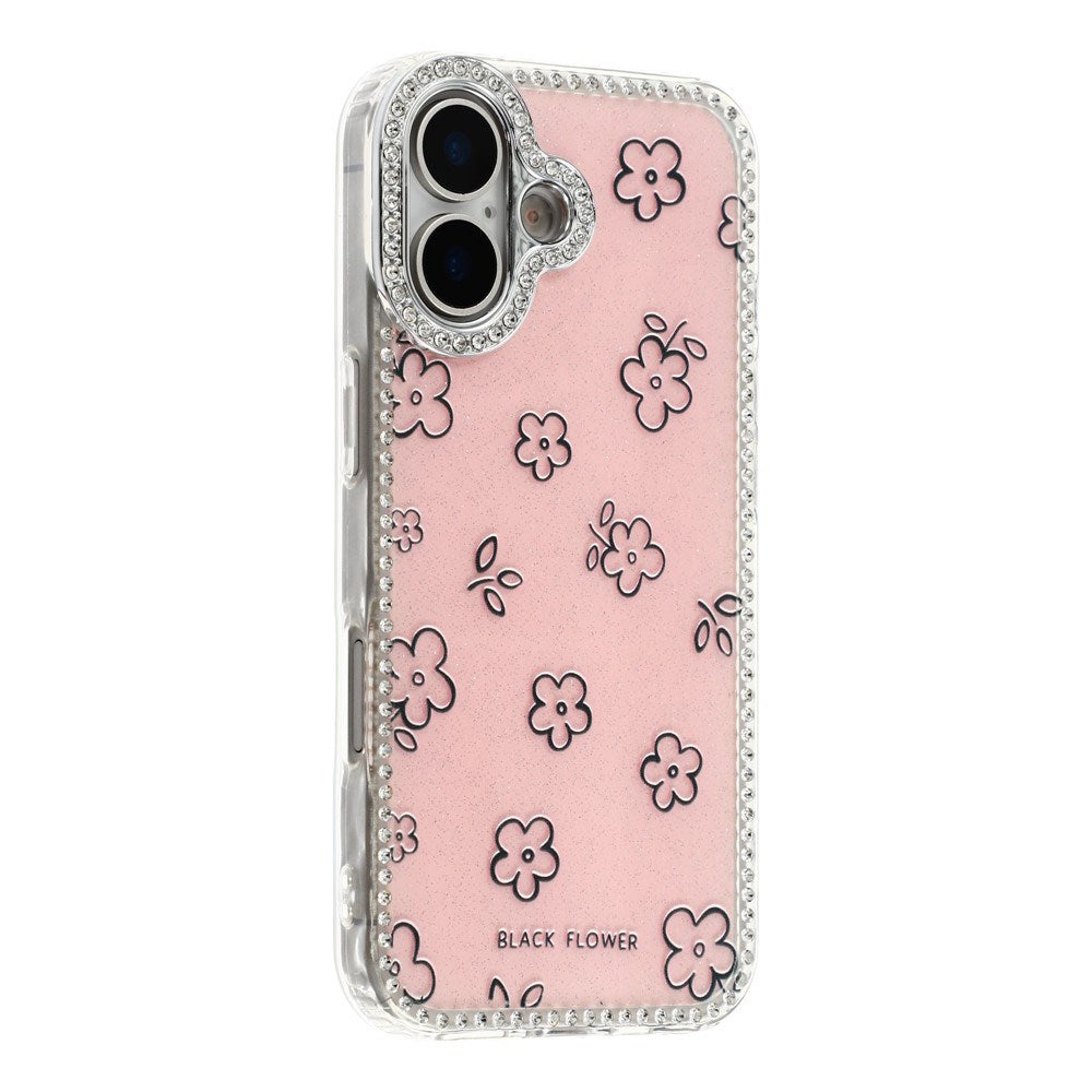 iPhone 17 EIDERWOOD Hybridskal med Strass & Blommönster - Rosa / Blommor