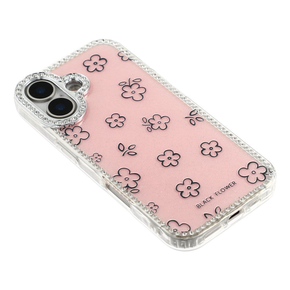 iPhone 17 EIDERWOOD Hybridskal med Strass & Blommönster - Rosa / Blommor