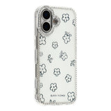 iPhone 17 EIDERWOOD Hybridskal med Strass & Blommönster - Vit / Blommor