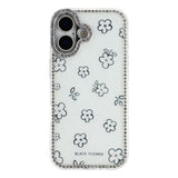 iPhone 17 EIDERWOOD Hybridskal med Strass & Blommönster - Vit / Blommor