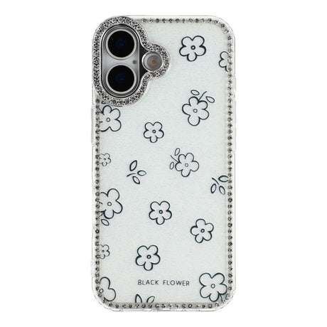 iPhone 17 EIDERWOOD Hybridskal med Strass & Blommönster - Vit / Blommor