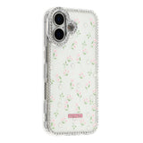 iPhone 17 EIDERWOOD Hybridskal med Strass & Blommönster - Vit / Vårblommor