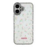 iPhone 17 EIDERWOOD Hybridskal med Strass & Blommönster - Vit / Vårblommor