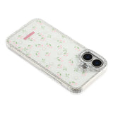 iPhone 17 EIDERWOOD Hybridskal med Strass & Blommönster - Vit / Vårblommor