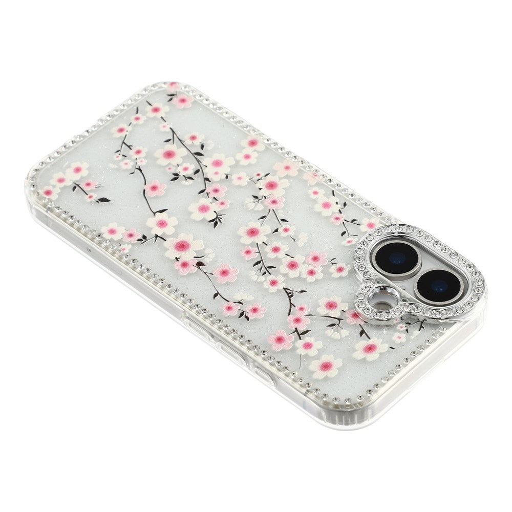 iPhone 17 EIDERWOOD Hybridskal med Strass & Blommönster - Genomskinlig / Körsbärsblommor