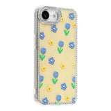 iPhone 17e / 16e EIDERWOOD Hybridskal med Strass & Blommönster - Gul / Tulpaner