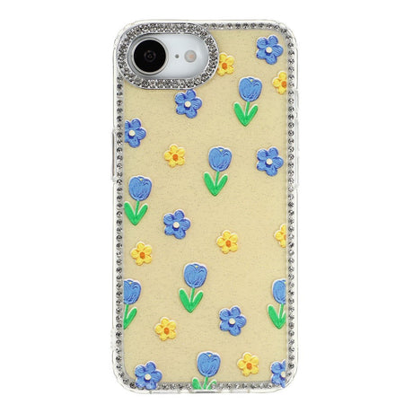 iPhone 17e / 16e EIDERWOOD Hybridskal med Strass & Blommönster - Gul / Tulpaner