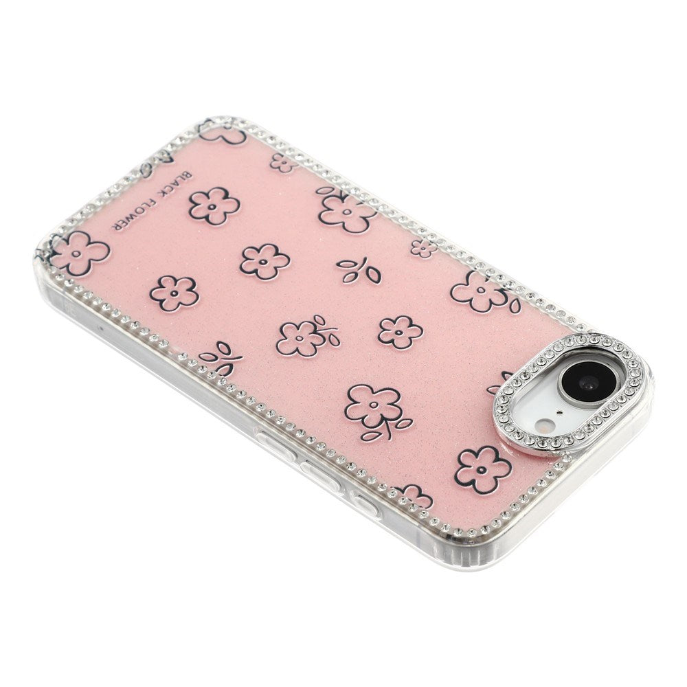 iPhone 17e / 16e EIDERWOOD Hybridskal med Strass & Blommönster - Rosa / Blommor