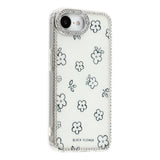 iPhone 17e / 16e EIDERWOOD Hybridskal med Strass & Blommönster - Vit / Blommor