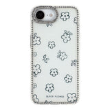 iPhone 17e / 16e EIDERWOOD Hybridskal med Strass & Blommönster - Vit / Blommor
